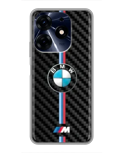 Чехол для TECNO Spark 10 Pro с картинкой «Эмблема BMW и карбон»