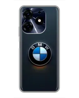 Чехол для TECNO Spark 10 Pro с картинкой «Логотип BMW — минимализм»