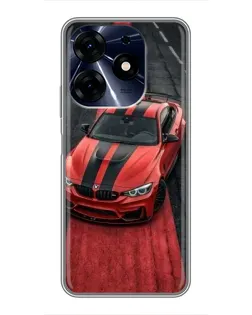 Чехол для TECNO Spark 10 Pro с картинкой «BMW на красной дорожке»