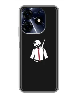 Чехол для TECNO Spark 10 Pro с картинкой «PUBG — силуэт воина»