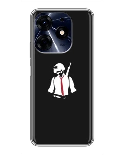 Чехол для TECNO Spark 10 Pro с картинкой «PUBG — силуэт воина»