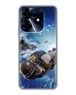 Чехол для TECNO Spark 10 Pro с картинкой «Десант PUBG — прыжок»