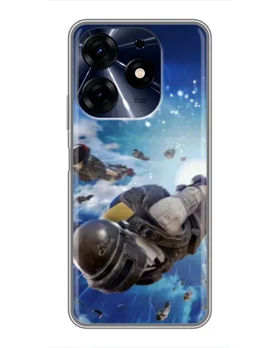 Чехол для TECNO Spark 10 Pro с картинкой «Десант PUBG — прыжок»