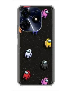 Чохол для TECNO Spark 10 Pro з картинкою «Космічний патерн Among Us»