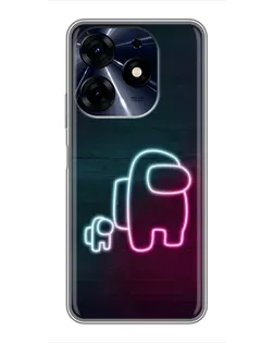 Чехол для TECNO Spark 10 Pro с картинкой «Among Us неон-арт»