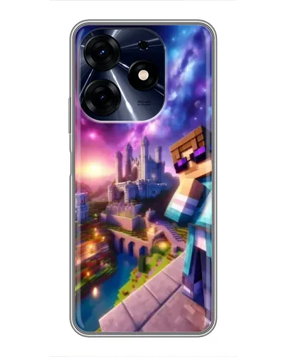 Чехол для TECNO Spark 10 Pro с картинкой «Стив и космос» Чехол для TECNO Spark 10 Pro с картинкой «Стив и космос»