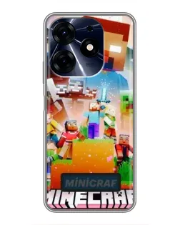 Чохол для TECNO Spark 10 Pro з картинкою «Minecraft герої гри»