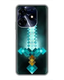 Чехол для TECNO Spark 10 Pro с картинкой «Алмазный меч неон»