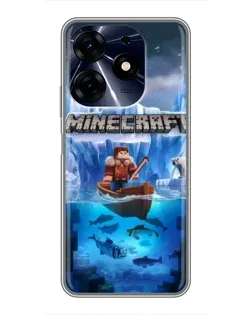 Чехол для TECNO Spark 10 Pro с картинкой «Minecraft ледяной мир»