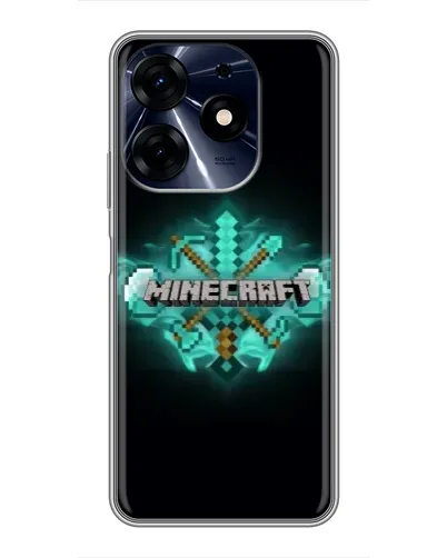 Чехол для TECNO Spark 10 Pro с картинкой «Minecraft Diamond лого» Чехол для TECNO Spark 10 Pro с картинкой «Minecraft Diamond лого»