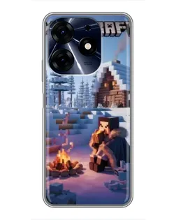 Чехол для TECNO Spark 10 Pro с картинкой «Зимний Minecraft»