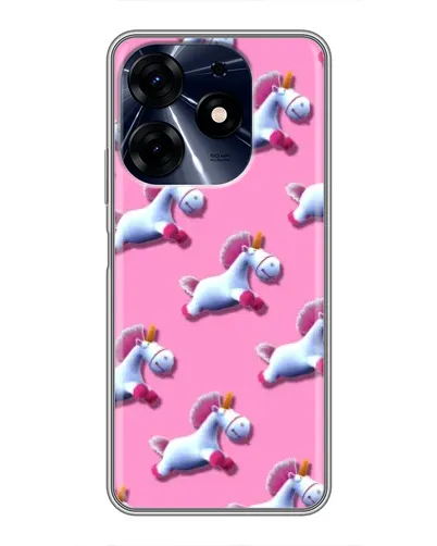 Чехол для TECNO Spark 10 Pro с картинкой «Единороги на розовом»