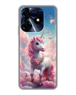 Чехол для TECNO Spark 10 Pro с картинкой «Единорог среди облаков»