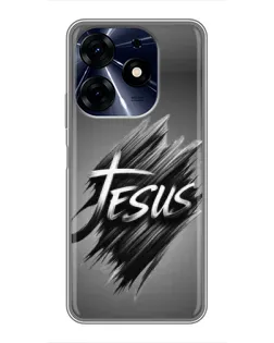 Чехол для TECNO Spark 10 Pro с картинкой «Надпись Jesus Graffiti»