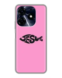 Чехол для TECNO Spark 10 Pro с картинкой «Розовый символ  Jesus»