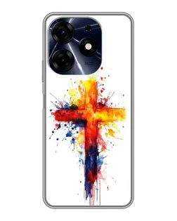 Чехол для TECNO Spark 10 Pro с картинкой «Акварельный крест»
