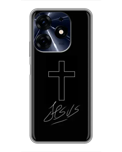 Чехол для TECNO Spark 10 Pro с картинкой «Графический крест Jesus» Чехол для TECNO Spark 10 Pro с картинкой «Графический крест Jesus»