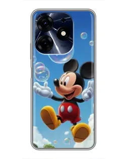 Чехол для TECNO Spark 10 Pro с картинкой «Mickey и мыльные пузыри»