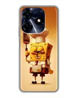Чехол для TECNO Spark 10 Pro с картинкой «Губка Боб повар»