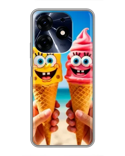 Чехол для TECNO Spark 10 Pro с картинкой «Спанч Боб мороженое»