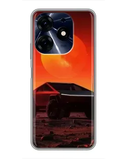 Чехол для TECNO Spark 10 Pro с картинкой «Cybertruck на Марсе»