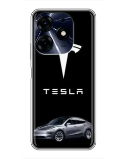 Чехол для TECNO Spark 10 Pro с картинкой «Tesla Model Y»