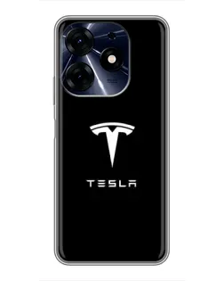 Чехол для TECNO Spark 10 Pro с картинкой «Tesla White Logo»