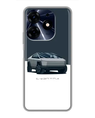 Чехол для TECNO Spark 10 Pro с картинкой «Серебристый Cybertruck Tesla» Чехол для TECNO Spark 10 Pro с картинкой «Серебристый Cybertruck Tesla»