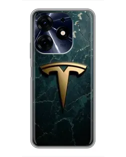 Чехол для TECNO Spark 10 Pro с картинкой «Мраморная Tesla Gold»