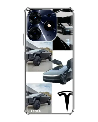 Чехол для TECNO Spark 10 Pro с картинкой «Коллаж Cybertruck Tesla» Чехол для TECNO Spark 10 Pro с картинкой «Коллаж Cybertruck Tesla»