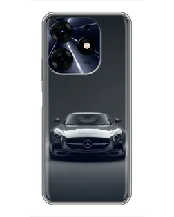 Чехол для TECNO Spark 10 Pro с картинкой «Mercedes на черном»