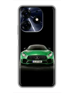 Чехол для TECNO Spark 10 Pro с картинкой «Mercedes — неоновый лого»