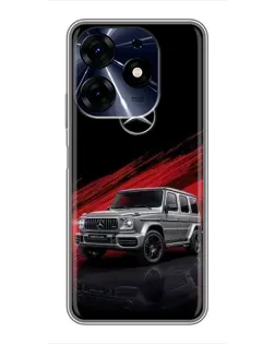 Чехол для TECNO Spark 10 Pro с картинкой «Mercedes G-Class красный»