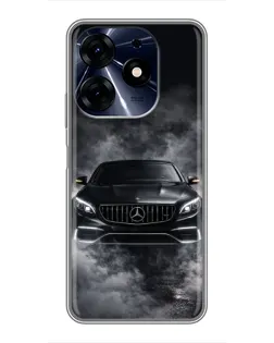 Чехол для TECNO Spark 10 Pro с картинкой «Mercedes в дыму»