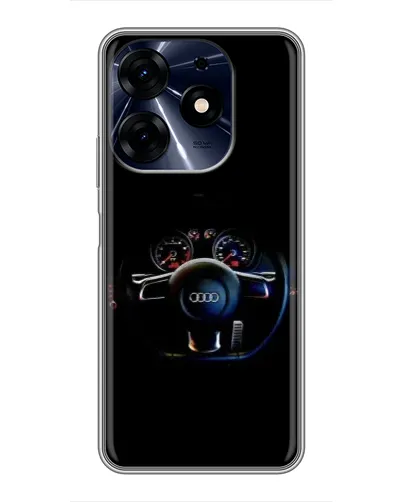 Чехол для TECNO Spark 10 Pro с картинкой «Салон Audi — руль»