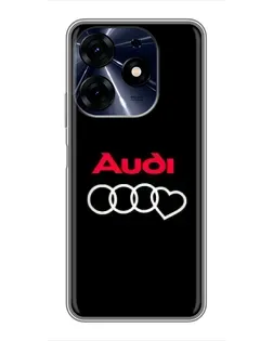 Чехол для TECNO Spark 10 Pro с картинкой «Логотип Audi Heart»