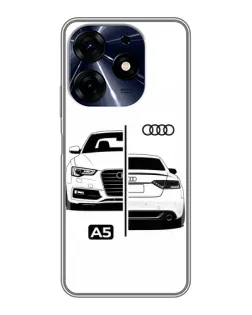 Чехол для TECNO Spark 10 Pro с картинкой «Audi — контрастный дизайн»