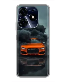 Чехол для TECNO Spark 10 Pro с картинкой «Audi в облаках дыма»