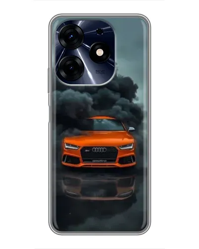 Чехол для TECNO Spark 10 Pro с картинкой «Audi в облаках дыма»
