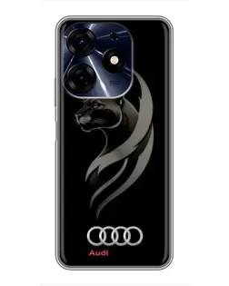 Чехол для TECNO Spark 10 Pro с картинкой «Графика — пантера и Audi»