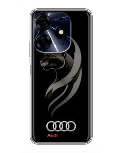 Чехол для TECNO Spark 10 Pro с картинкой «Графика — пантера и Audi»
