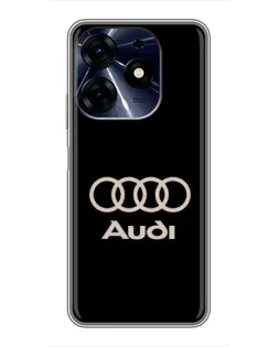 Чехол для TECNO Spark 10 Pro с картинкой «Audi — золотой логотип»