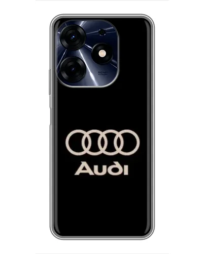 Чехол для TECNO Spark 10 Pro с картинкой «Audi — золотой логотип»