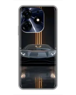 Чехол для TECNO Spark 10 Pro с картинкой «Lamborghini золотые линии»