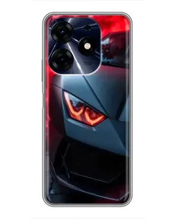 Чехол для TECNO Spark 10 Pro с картинкой «Lamborghini красное сияние»