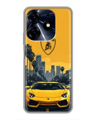 Чехол для TECNO Spark 10 Pro с картинкой «Желтый Lamborghini город» Чехол для TECNO Spark 10 Pro с картинкой «Желтый Lamborghini город»
