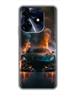 Чехол для TECNO Spark 10 Pro с картинкой «Lamborghini дымная эстетика»
