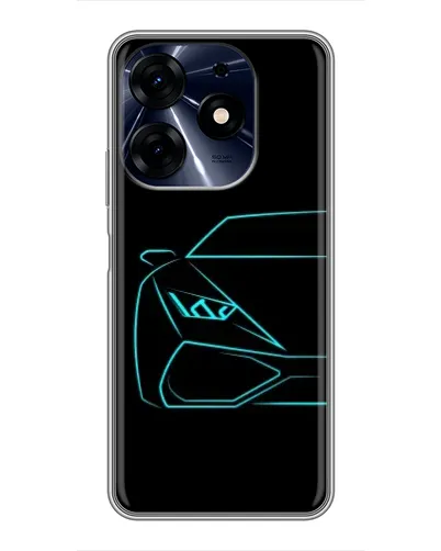 Чехол для TECNO Spark 10 Pro с картинкой «Голубой силуэт Lamborghini» Чехол для TECNO Spark 10 Pro с картинкой «Голубой силуэт Lamborghini»