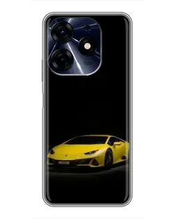 Чехол для TECNO Spark 10 Pro с картинкой «Lamborghini желтый акцент»