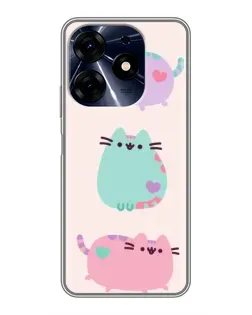 Чехол для TECNO Spark 10 Pro с картинкой «Pusheen трио»